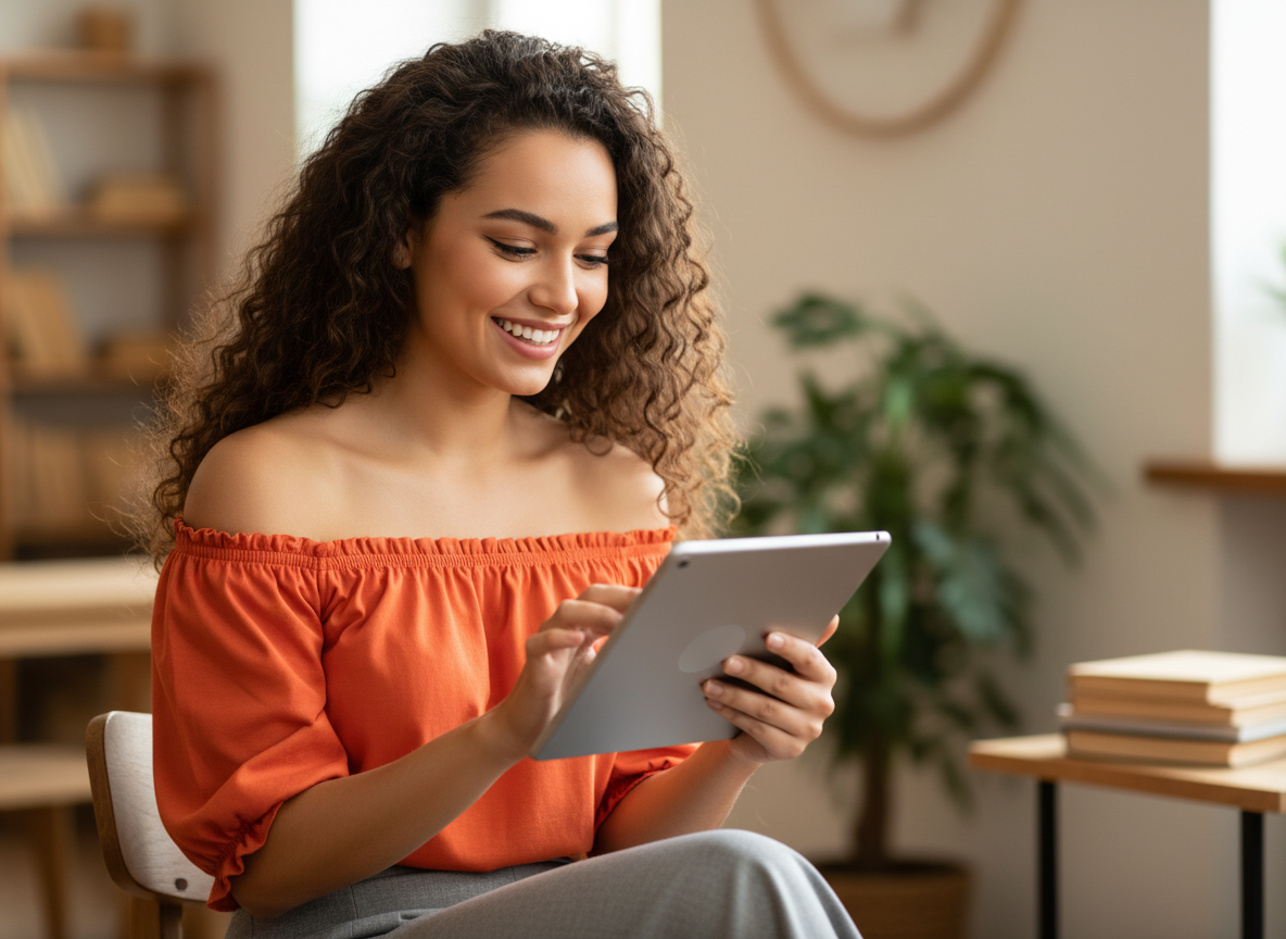 Mulher usando tablet